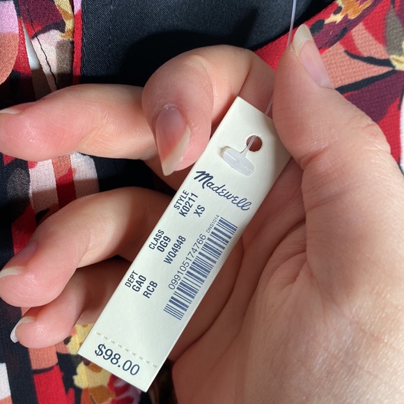 Madewell Tie-Back Bubble-Sleeve Blouse Top in French Rose size XS - Picture 14 of 14